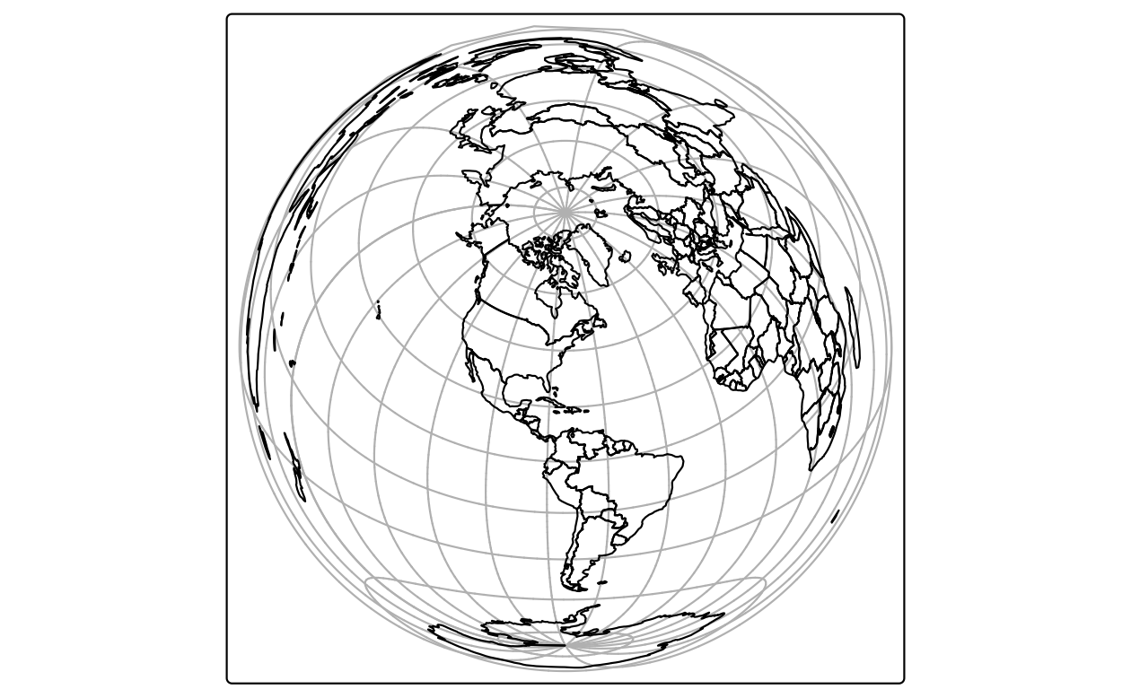 ニューヨークを中心とした世界のランベルト正積方位図法。
